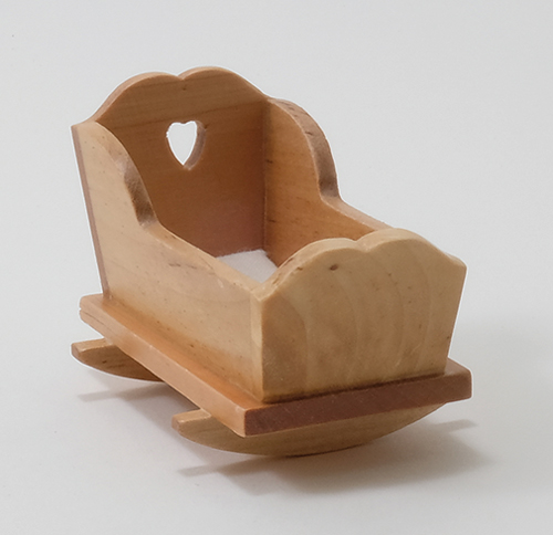 Dollhouse Miniature Cradle, Oak